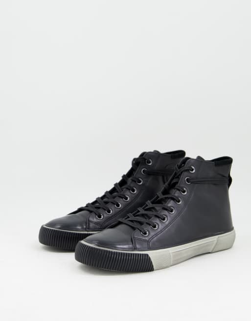 All Saints - Osun - Sneakers alte stringate in pelle nera