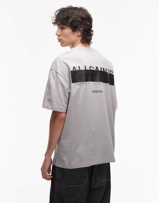 AllSaints All Saints Redact t-shirt in halfpipe grey - GREY