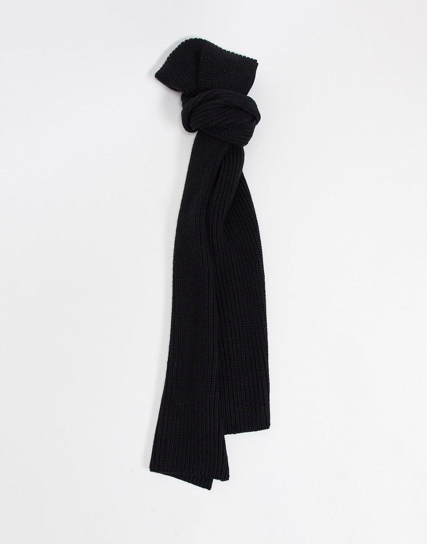 All Saints scarf in half cardigan knit in black