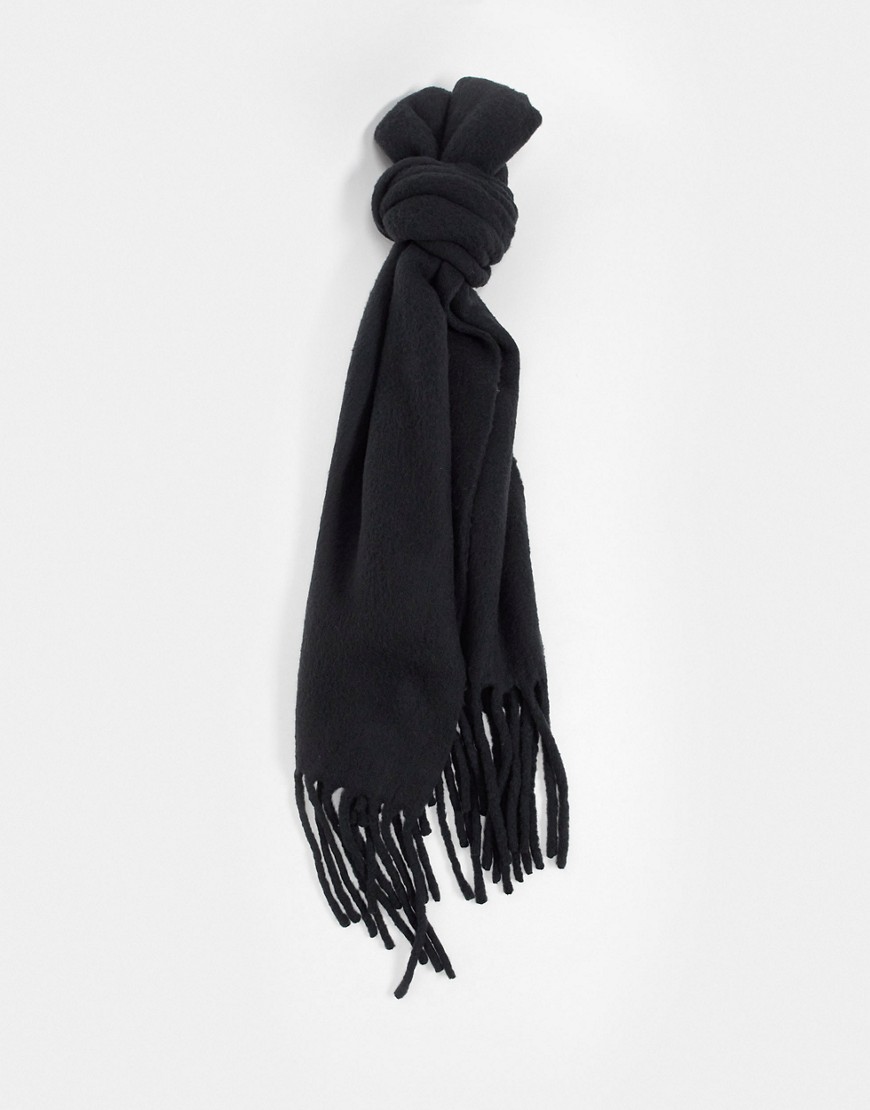 All Saints solid brushed blanket scarf in black heather
