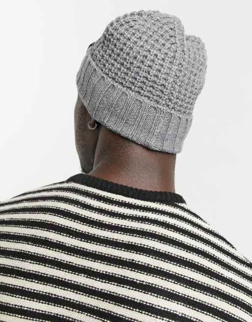 AllSaints Beanie Hat Grey‎ Marl Wool Blend Fall 2019 NWT Sample Unisex Allsaints Nevada Ribbed Wool Blend Beanie - Grey Marl  main image 4