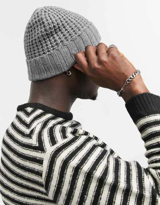 AllSaints NWT Beanie Hat‎ Grey Marl Wool Blend Unisex Fall Sample ALLSAINTS MAX BEANIE GREY MARL/CHALK SOFT WOOL BLEND | eBay main image 4