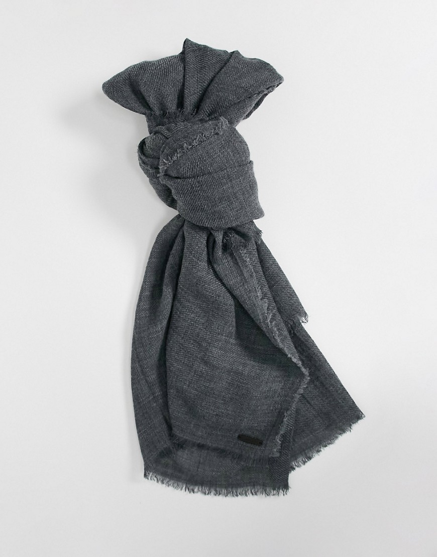 All Saints wool oversized scarf in charcoal-Grey