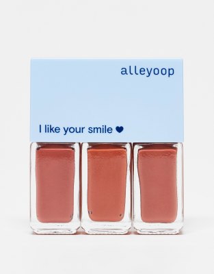 Alleyoop Multi-mood Lip Trio - Gloss, Cream & Matte In Wear And Terra-orange In Orange