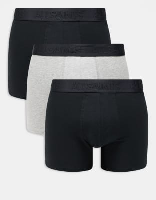 Allsaints Assorted 3-pack 5-inch Contour Pouch Boxer Briefs In Black