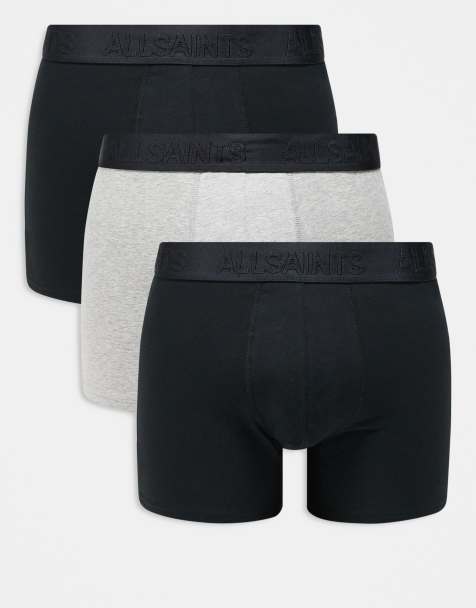 AllSaints 3-pack cotton boxer brief in black and grey - view 1