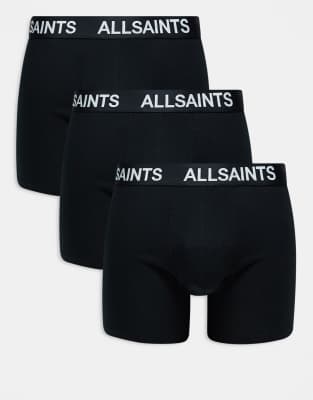 3-pack cotton boxer briefs in black
