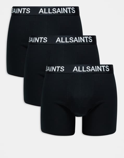AllSaints 3-pack cotton boxer briefs in black - view 1