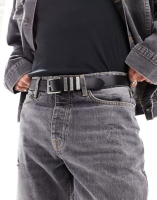 AllSaints 30mm leather belt in black - ASOS Price Checker