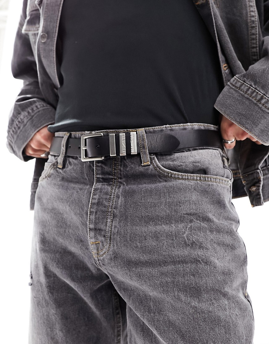 AllSaints 30mm leather belt in black