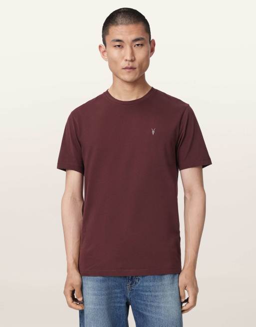 AllSaints 3er-Pack T-Shirts mit Rundhalsausschnitt in Woodrose/Rot/Schwarz, 4 von 7