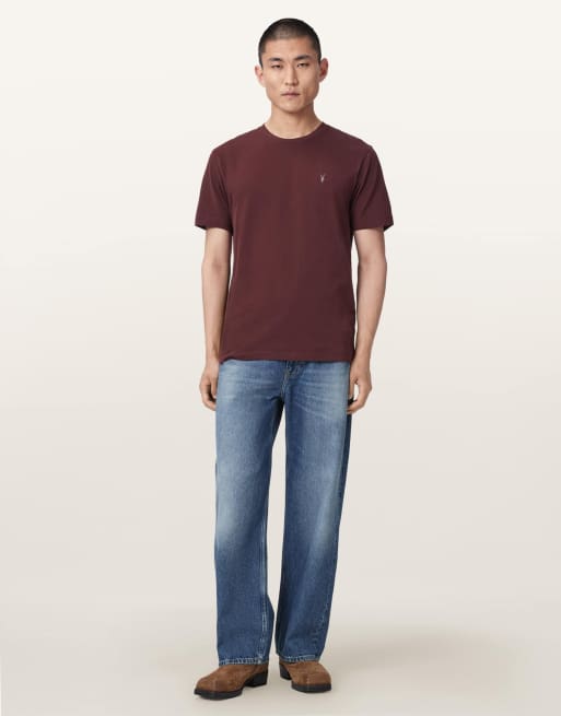 AllSaints 3er-Pack T-Shirts mit Rundhalsausschnitt in Woodrose/Rot/Schwarz, 5 von 7