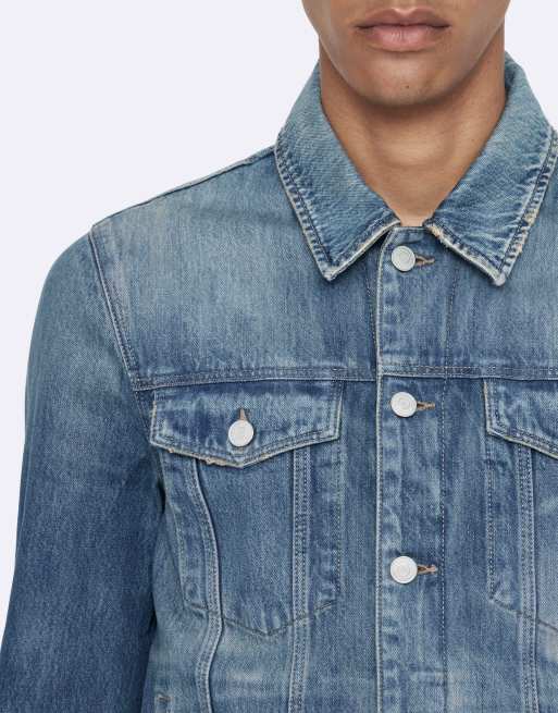 AllSaints aansluitende trucker in licht indigo, 6 van 6