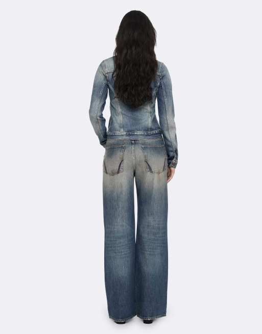 AllSaints aansluitende trucker in vintage indigo, 4 van 7
