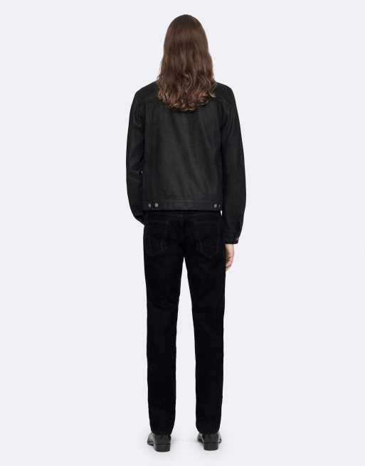 AllSaints aansluitende trucker in zwart met waxafwerking, 4 van 7