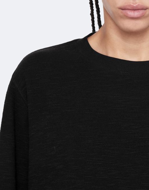 AllSaints Abel t-shirt à manches longues en noir jais, 6 de 6
