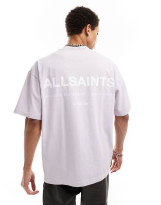 Allsaints Access Underground Oversized T Shirt In Lilac Asos