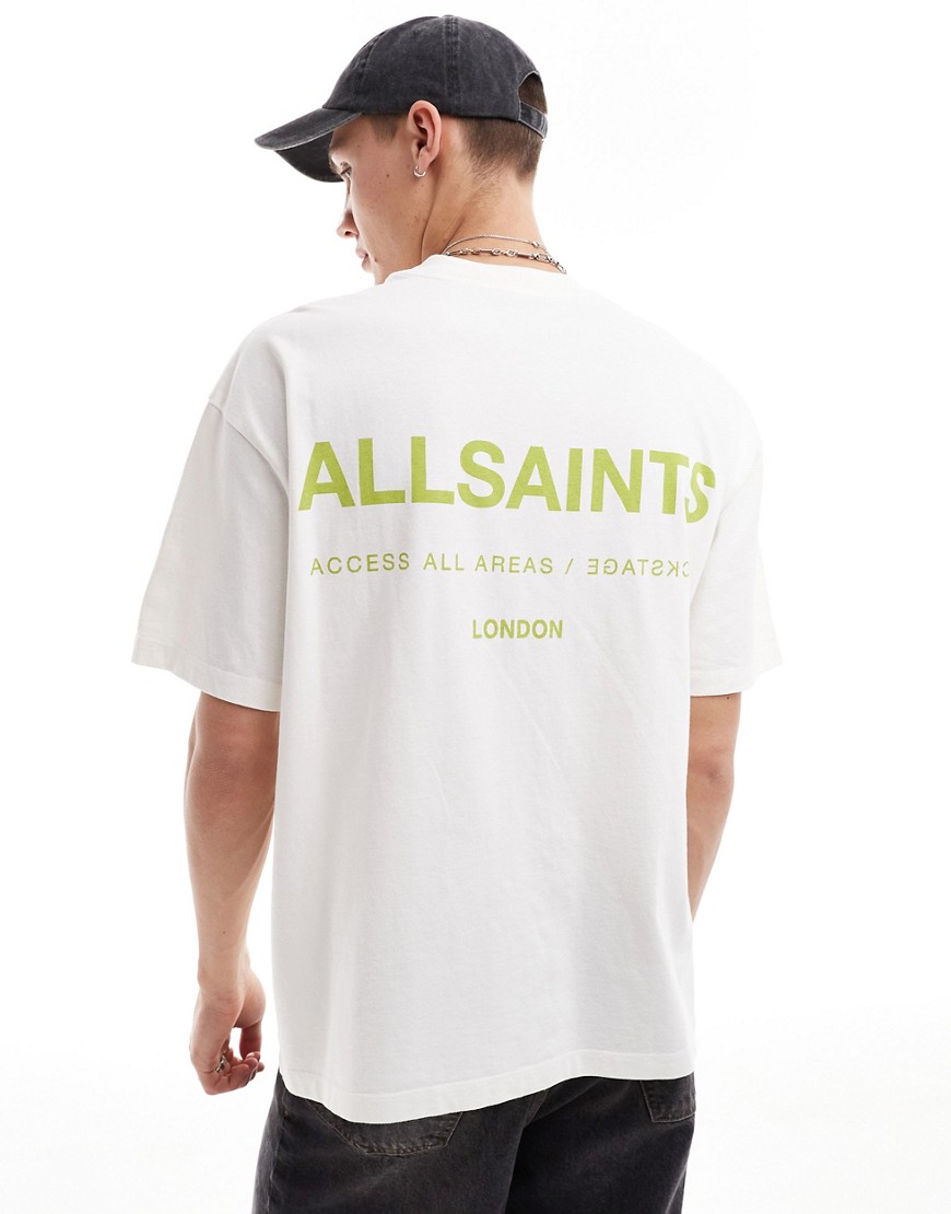 AllSaints Access Underground oversized t-shirt in white
