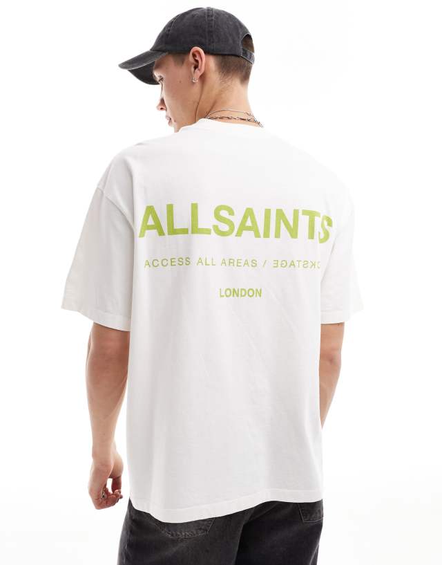 AllSaints - access underground oversized t-shirt in white