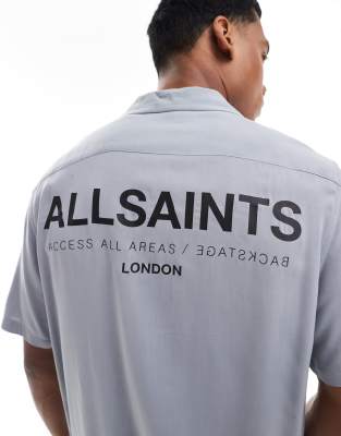 AllSaints Access Underground short sleeve shirt in grey