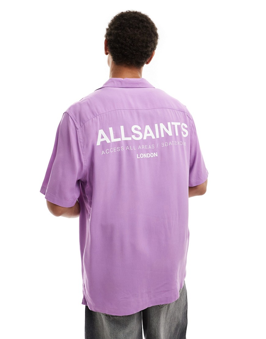 AllSaints Access Underground short sleeve shirt in purple