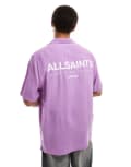 [AllSaints] AllSaints Access Underground short sleeve shirt in purple S Vivid purple