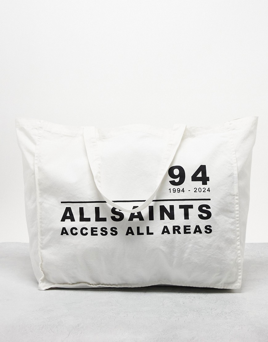 AllSaints Access unisex tote bag in white