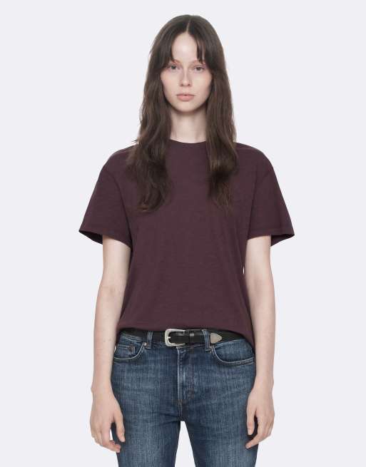 AllSaints Addi T-Shirt in Aubergine-Rot, 4 von 6
