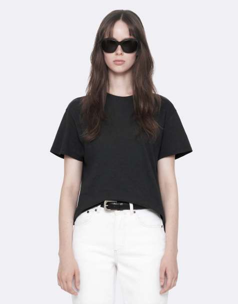AllSaints Addi T-Shirt in verwaschenem Schwarz - view 1