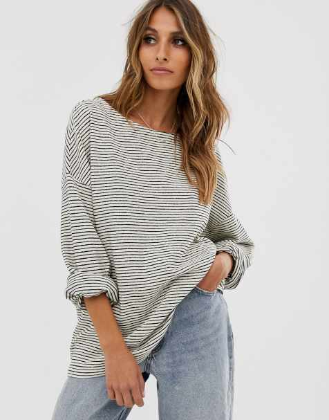 AllSaints – Adelise – Gestreiftes, langärmliges Oberteil