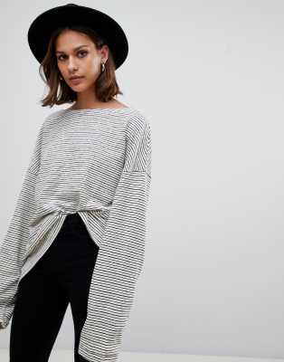 AllSaints adelise stripe oversized top