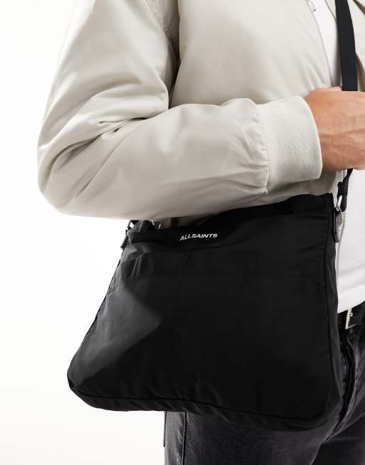 AllSaints – Ader – Svart crossbodyväska