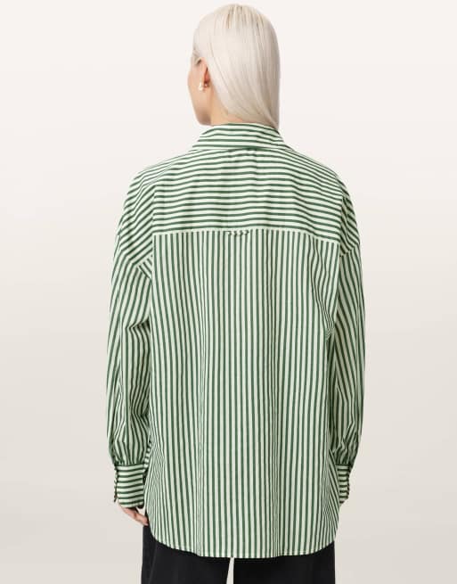AllSaints - Adrianne - Chemise - Vert pomme et blanc, 3 de 7