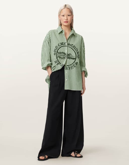 AllSaints - Adrianne - Chemise - Vert pomme et blanc, 5 de 7