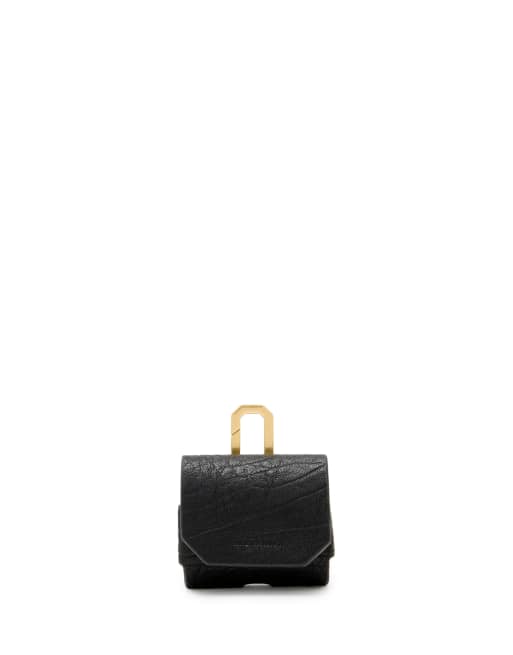 AllSaints - Airpod-etui met textuur in zwart