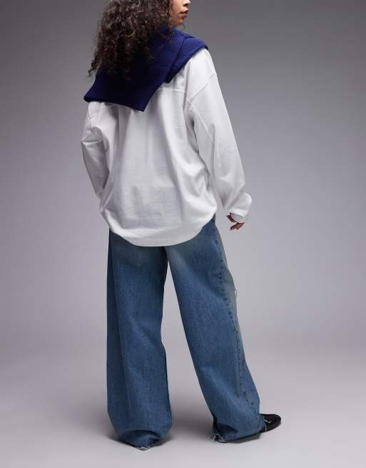 AllSaints Aki crossover waist jeans in light wash , 3 of 5