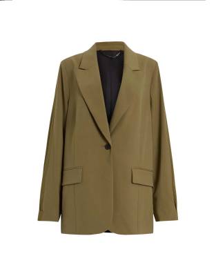 AllSaints - Alassett - Blazer in Schlammgrün