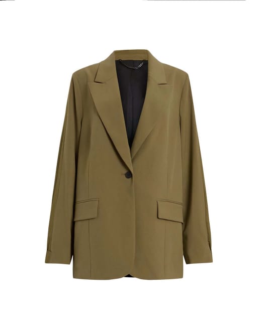 AllSaints – Alassett – Blazer in Schlammgrün