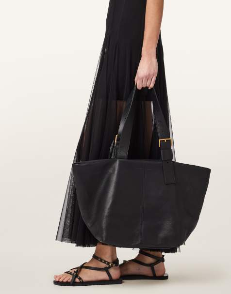 AllSaints - Alba - Maxi borsa in pelle nera con zip - view 1