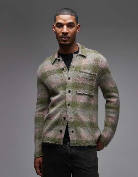 AllSaints Alder cardigan in pink and green stripe - view 1