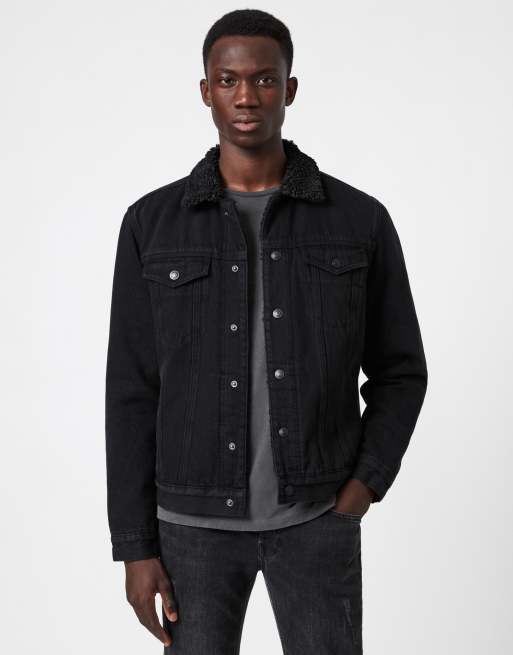 AllSaints Alder denim jacket in black | ASOS