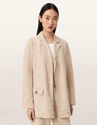 AllSaints - Aleida - Blazer in Taupe-Braun-Brown