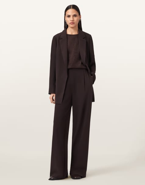 AllSaints – Aleida – Hose in Ochsenblutrot mit weitem Bein - view 1