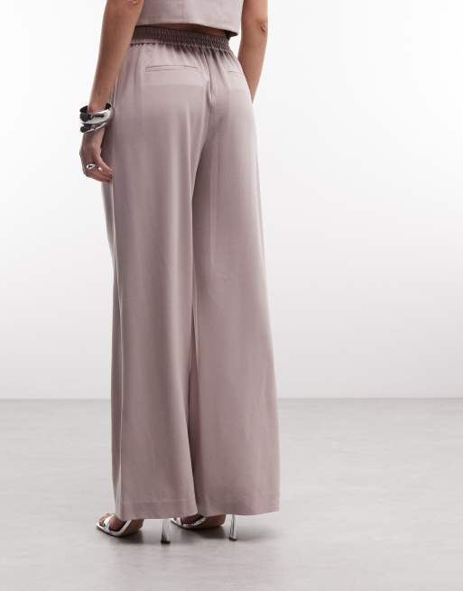 AllSaints – Aleida – Liliowe spodnie garniturowe z szerokimi nogawkami, 4 z 5