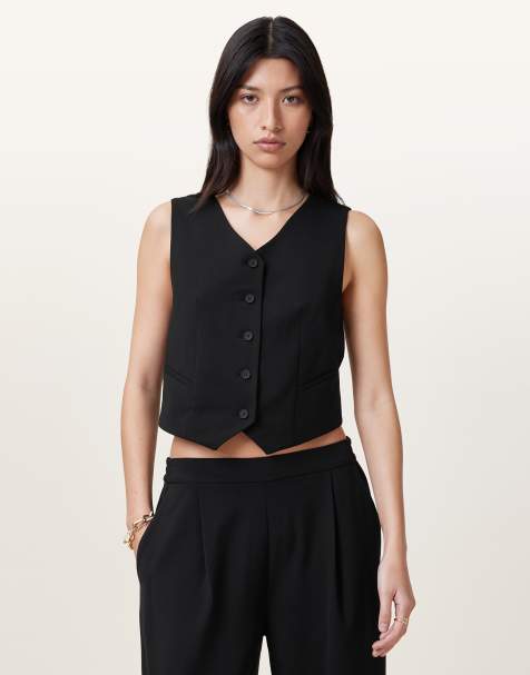 AllSaints - Aleida Tri - Gilet in zwart - view 1
