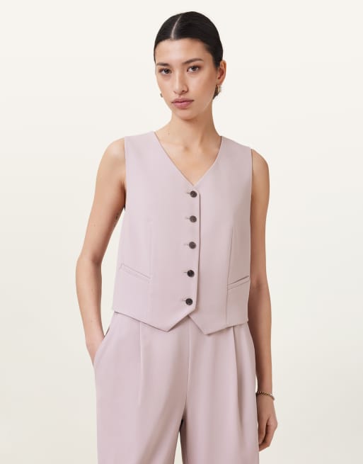AllSaints – Aleida Tri – Weste in Mauve-Kreiderosa