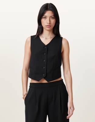 AllSaints - Aleida Tri - Weste in Schwarz