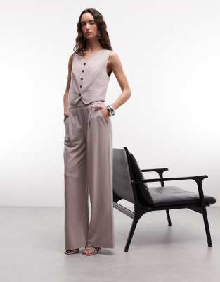 AllSaints aleida wide leg suit pants in lilac lilac purple 41790₽