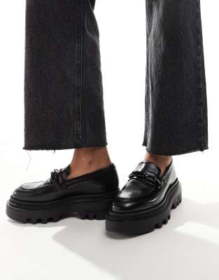 AllSaints AllSaints Alexia leather loafers in black