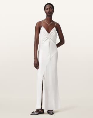 AllSaints - Alexia - Maxikleid in Austernweiß